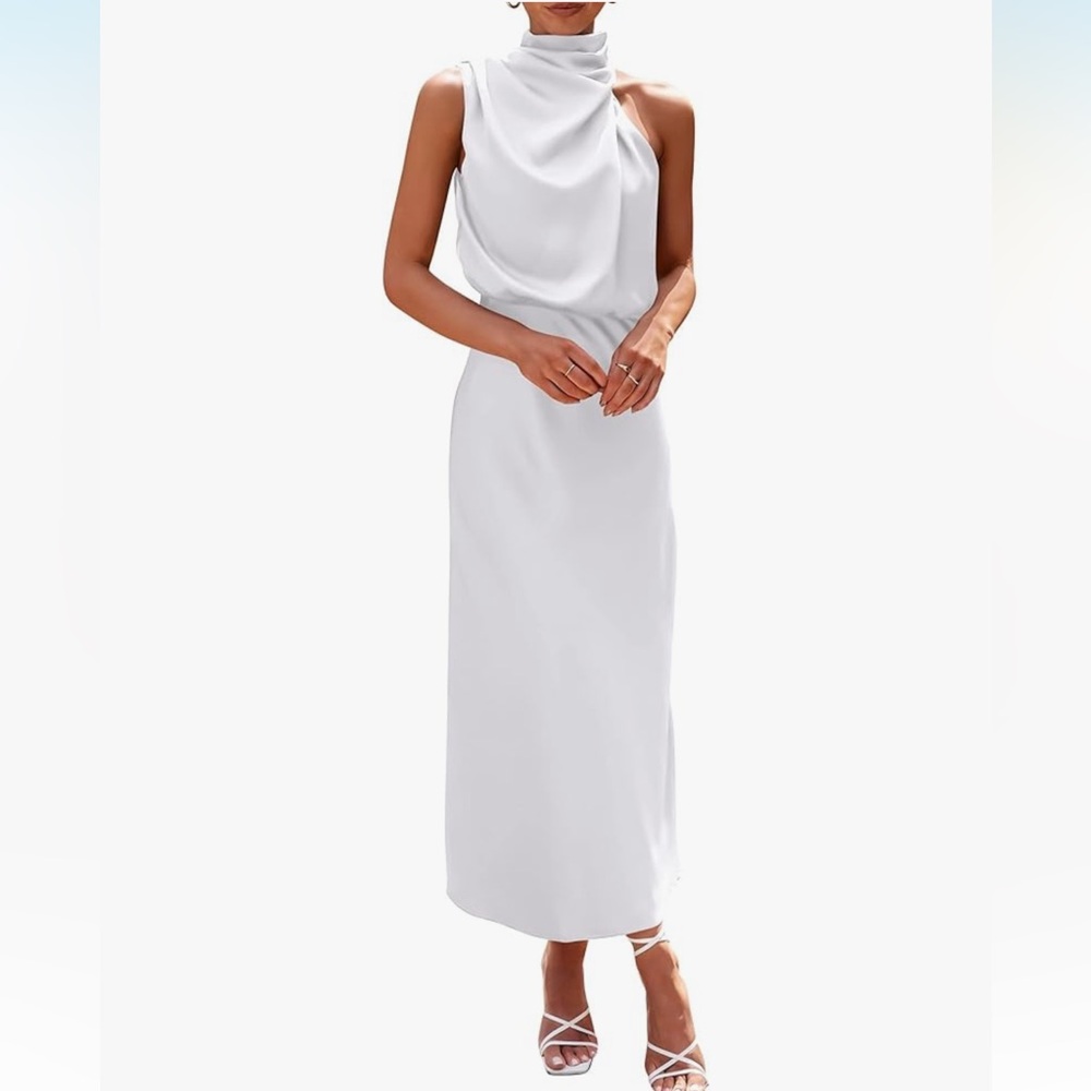 Chic One-Shoulder White Dress